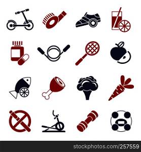 Digital vector healthy activity lifestyle icons set infographics