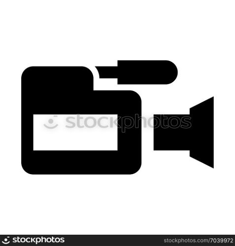 digital video professional camera, icon on isolated background