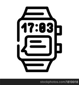 digital watch line icon vector. digital watch sign. isolated contour symbol black illustration. digital watch line icon vector illustration