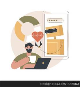 Digital wellbeing abstract concept vector illustration. Office wellbeing, digital health, device stress management, device and internet free time, social media time tracking app abstract metaphor.. Digital wellbeing abstract concept vector illustration.