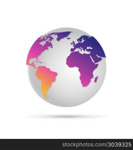 Digital world globe. Vector illustration of abstract digital world globe