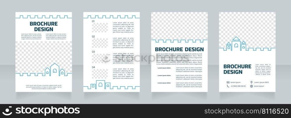 Digitalization of historic legacy blank brochure design. Template set with copy space for text. Premade corporate reports collection. Editable 4 paper pages. Myriad Pro, Cairo fonts used. Digitalization of historic legacy blank brochure design