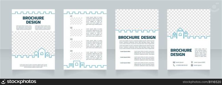 Digitalization of historic legacy blank brochure design. Template set with copy space for text. Premade corporate reports collection. Editable 4 paper pages. Myriad Pro, Cairo fonts used. Digitalization of historic legacy blank brochure design
