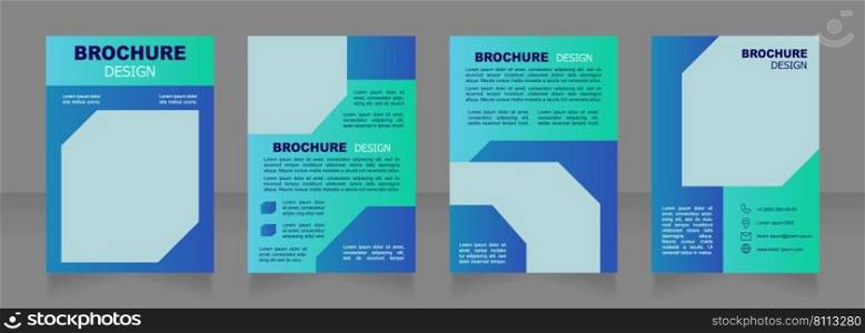 Digitalization process of education and learning blank brochure design. Template set with copy space for text. Premade corporate reports collection. Editable 4 paper pages. Arial font used. Digitalization process of education and learning blank brochure design