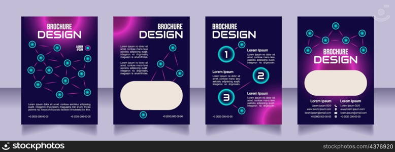 Digitization promotion blank brochure design. Template set with copy space for text. Premade corporate reports collection. Editable 4 paper pages. Bebas Neue, Audiowide, Roboto Light fonts used. Digitization promotion blank brochure design