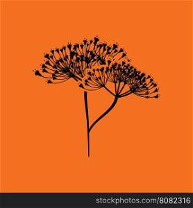 Dill icon. Orange background with black. Vector illustration.