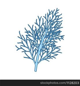 Dill Icon. Thin Line With Blue Fill Design. Vector Illustration.
