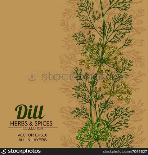dill vector pattern on color background . dill vector background