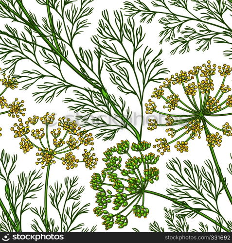 dill vector pattern on white background. dill vector pattern