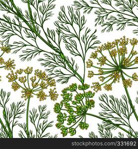 dill vector pattern on white background. dill vector pattern