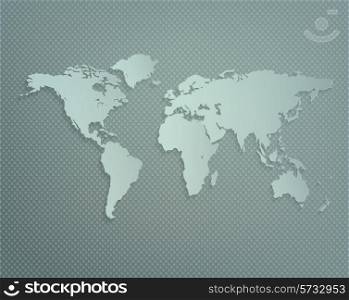 Dimensional World Map With Shadow On A Gray Textured Background