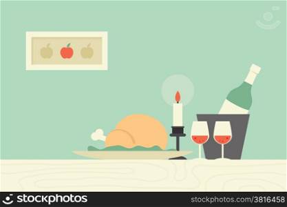 Dining table, vector