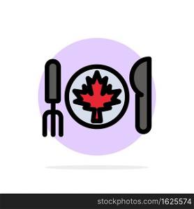 Dinner, Autumn, Canada, Leaf Abstract Circle Background Flat color Icon