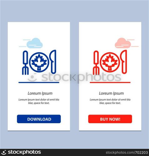 Dinner, Autumn, Canada, Leaf Blue and Red Download and Buy Now web Widget Card Template
