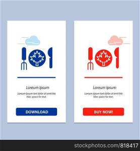 Dinner, Autumn, Canada, Leaf Blue and Red Download and Buy Now web Widget Card Template