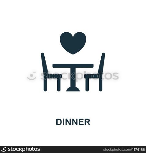 Dinner creative icon. Simple element illustration. Dinner concept symbol design from honeymoon collection. Can be used for mobile and web design, apps, software, print.. Dinner creative icon. Simple element illustration. Dinner concept symbol design from honeymoon collection. Perfect for web design, apps, software, print.