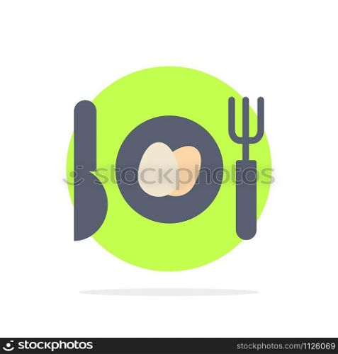 Dinner, Egg, Easter Abstract Circle Background Flat color Icon