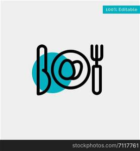 Dinner, Egg, Easter turquoise highlight circle point Vector icon