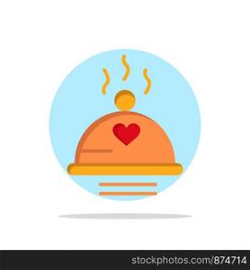 Dinner, Food, Bbq, Love, Valentine Abstract Circle Background Flat color Icon