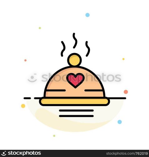 Dinner, Food, Bbq, Love, Valentine Abstract Flat Color Icon Template