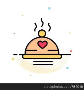 Dinner, Food, Bbq, Love, Valentine Abstract Flat Color Icon Template
