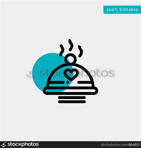 Dinner, Food, Bbq, Love, Valentine turquoise highlight circle point Vector icon