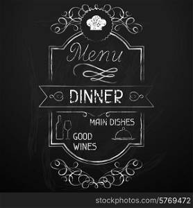 Dinner on the restaurant menu chalkboard.