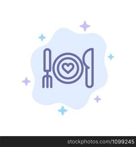 Dinner, Romantic, Food, Date, Couple Blue Icon on Abstract Cloud Background