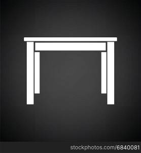 Dinner table icon. Black background with white. Vector illustration.