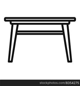 Dinner table icon outline vector. Wood desk. Top board. Dinner table icon outline vector. Wood desk