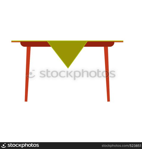 Dinner table side view vector icon. Food illustration family lunch celebration home. Kitchen flat furniture room silhouette