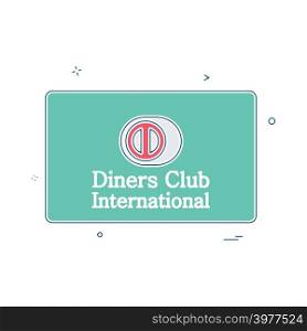 Dinners club International card icon design vector