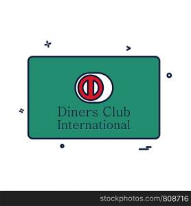 Dinners club International card icon design vector