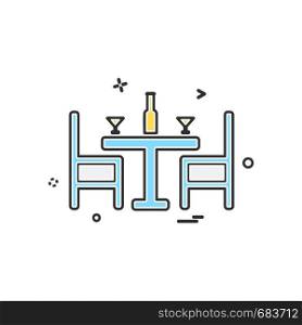 Dinning table icon design vector