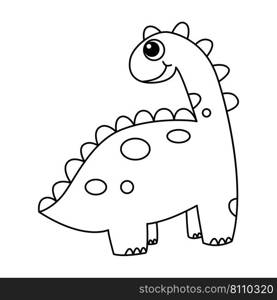 Dinosaur cartoon coloring page for kids Royalty Free Vector