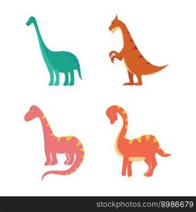 Dinosaur Cartoon flat design illustration vector template