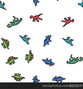 dinosaur dino animal cute vector seamless pattern thin line illustration. dinosaur dino animal cute vector seamless pattern