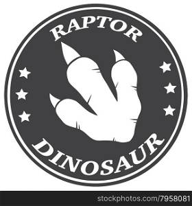 Dinosaur Footprint Circle Banner Design. Illustration With Text