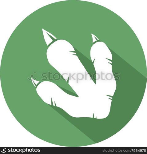 Dinosaur Footprint Circle Flat Design Icon