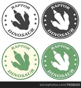 Dinosaur Footprint Circle Label Design With Text.