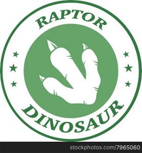 Dinosaur Footprint Green Circle Label Design