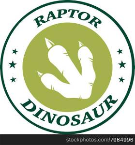 Dinosaur Footprint Green Circle Label Design With Text