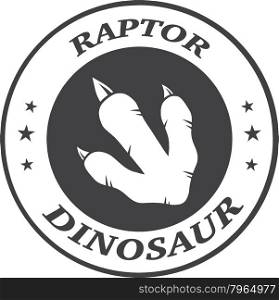 Dinosaur Footprint With Claws Circle Logo Design With Text