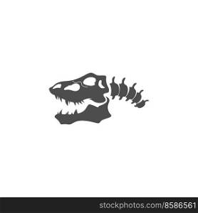 Dinosaur fossil icon design illustration template