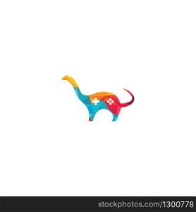 Dinosaur game console logo design.