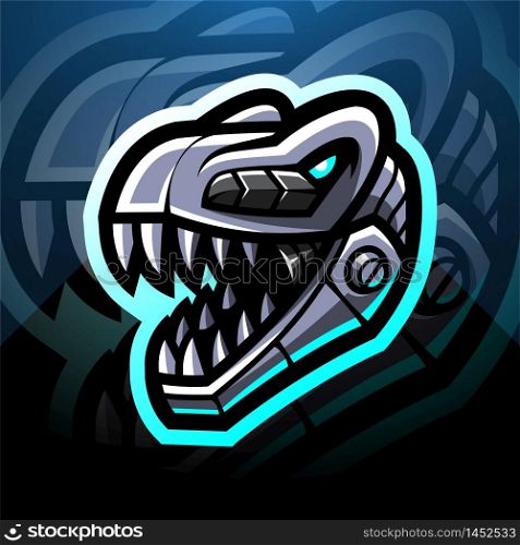 Dinosaur head robot esport mascot logo design