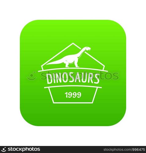 Dinosaur icon green vector isolated on white background. Dinosaur icon green vector
