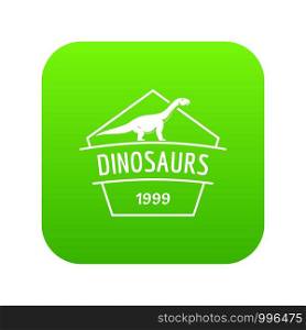 Dinosaur icon green vector isolated on white background. Dinosaur icon green vector