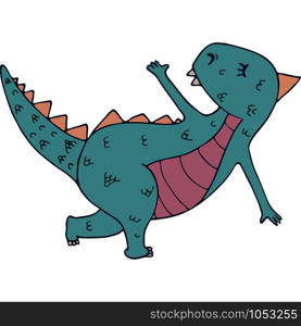 Dinosaur in yoga asanas, hand drawn vector illustration. ???????? RGB