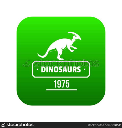 Dinosaur lizard icon green vector isolated on white background. Dinosaur lizard icon green vector